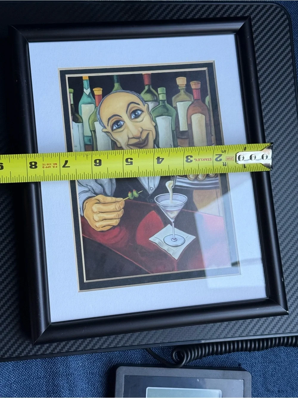 Size 11x9 - Art Deco Expressive Bartender Martini Framed Art Print Bar Decor
